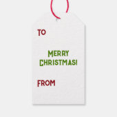 Midden eeuw moderne kerstboom retro raket cadeaulabel (Achterkant)