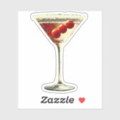 Midden eeuw Moderne Kerstmis Cranberry Martini Sticker (Vel)