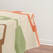 Midden eeuw moderne ketens veelkleurig tafelkleed (Voorbeeld)