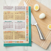 Midden-eeuw moderne keukengerei kalender handdoek (Quarter Fold)