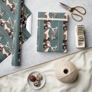 Midden eeuw moderne kunst de Martini DIva Cadeaupapier