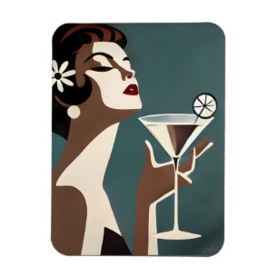 Midden eeuw moderne kunst de Martini DIva Magneet