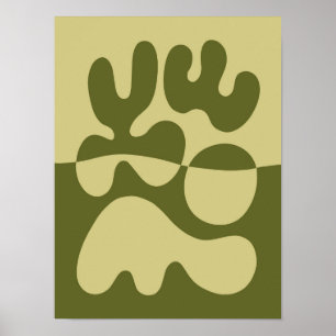 Midden eeuw moderne organische abstractie poster