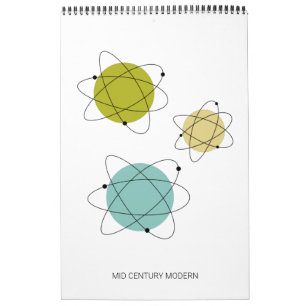 Midden eeuw Moderne Originele Atoomkunst Kalender
