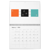 Midden eeuw Moderne Originele Atoomkunst Kalender (Feb 2026)