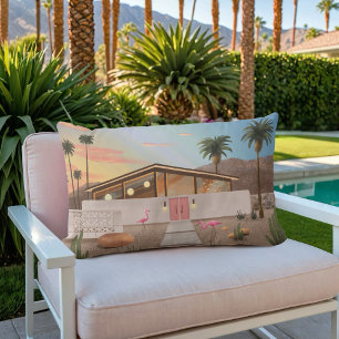 Midden eeuw moderne Palm Springs Flamingo huis   Kussen