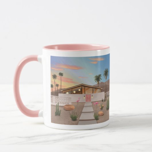 Midden eeuw moderne Palm Springs Flamingo huis | Mok (Links)