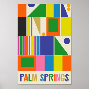 Midden eeuw moderne Palm Springs kleurrijke geomet Poster