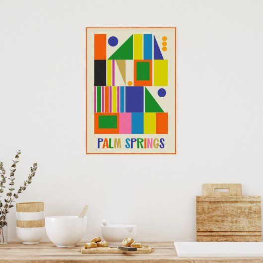 Midden eeuw moderne Palm Springs retro reizen Poster (Keuken)