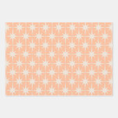 Midden eeuw moderne retro atomische sterren Peach  Inpakpapier Vel (Voorkant 2)