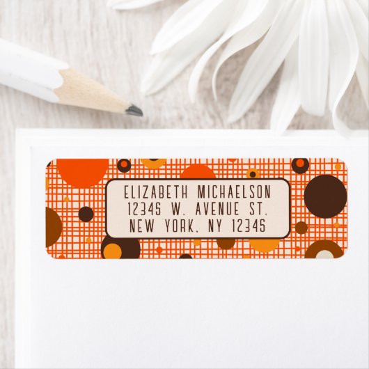 Midden eeuw moderne retro atoomdotpatroon terugkee etiket (Insitu)