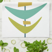 Midden eeuw moderne retro boemerang theedoek (Gevouwen)