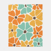 Midden eeuw Moderne Retro Mod Bloemen Fleece Deken (Voorkant)