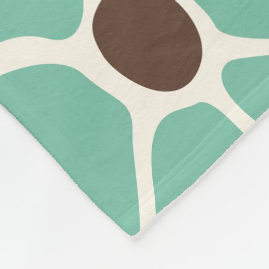 Midden eeuw Moderne Retro Mod Bloemen Fleece Deken (Hoek)