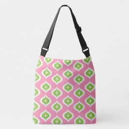 Midden eeuw moderne retro roze geometrisch crossbody tas