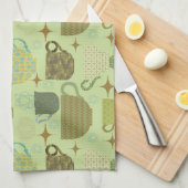 Midden eeuw moderne salie theekopje theedoek (Quarter Fold)