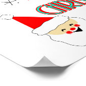 midden - eeuw moderne santa claus merry kerst poster (Hoek)