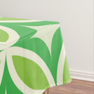 Midden eeuw Moderne Starbursts Cirkels Groen Tafelkleed