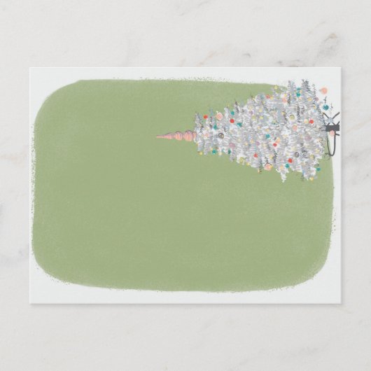 Midden eeuw Moderne Tinsel Kerstboom Briefkaart (Voorkant)