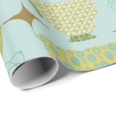 Midden eeuw moderne turquoise theekopje cadeaupapier (Rol Hoek)