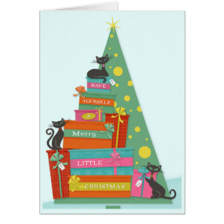 Midden-eeuw moderne vakantie katten