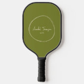 Midden-eeuw moderne wilg groen | Scriptnaam Pickleball Paddle (Achterkant)