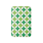 Midden eeuw moderne Witte Groene Starbursts Cirkel Badmat (Voorkant Verticaal)
