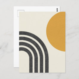 Midden eeuw moderne zon & regenboog briefkaart