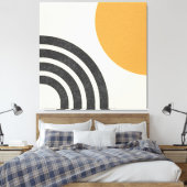Midden eeuw moderne zon & regenboog canvas afdruk (Insitu (Slaapkamer))