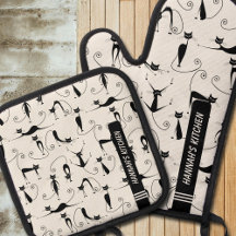 Midden-eeuw moderne zwarte kat