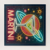 Midden eeuw Neon Martini teken Legpuzzel (Horizontaal)