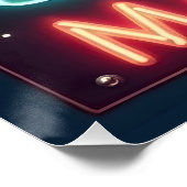 Midden eeuw Neon Martini teken Perfect Poster (Hoek)