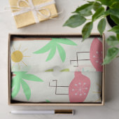 Midden eeuw Palm Springs Flamingo met Bomen Tissuepapier (Geschenk)