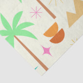 Midden eeuw Palm Springs Flamingo met Bomen Tissuepapier (Detail)