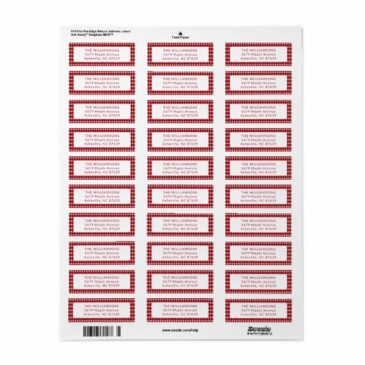 Midden-eeuw Red Baubles Kerstmis retour adres Etiket (Full Sheet)