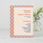 Midden Eeuw Retro Bruiloft Kaart (Staand voorkant)