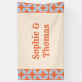 Midden Eeuw Retro Bruiloft Spandoek (Verticaal)