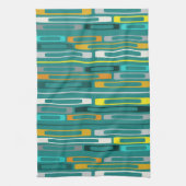 Midden eeuw Retro Flat Rocks Turquoise Theedoek (Verticaal)