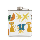 Midden-eeuw retro patroon vinyl verpakte kolf heupfles (Achterkant)