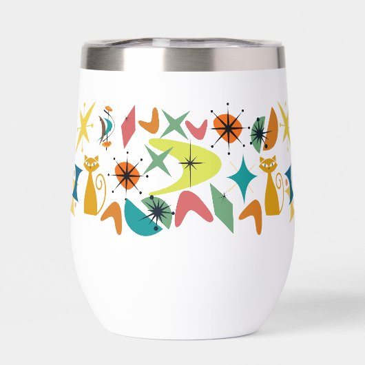 Midden-eeuw retro patroon waterfles (Achterkant)