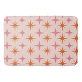 Midden eeuw Retro Starbursts Patroon Roze Sinaasap Badmat (Voorkant)