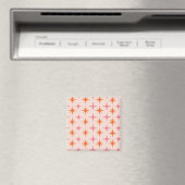 Midden eeuw Retro Starbursts Patroon Roze Sinaasap Magneet (Insitu (Vaatwasser))