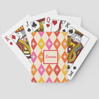 Midden eeuw steruitbarstingen op Retro Diamanten A Pokerkaarten