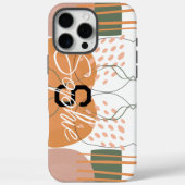 Midden Eeuw Terracotta & Groen Abstract Monogram Case-Mate iPhone Case (Achterkant)