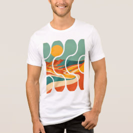 Midden Eeuw Woestijn Landschap Moderne Kunst Tri-Blend Shirt