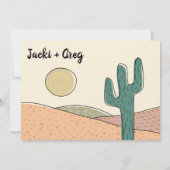 Midden eeuw woestijncactus opslaan de datum bruilo kaart (Achterkant)