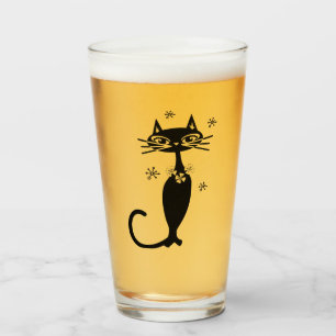 Midden Eeuw Zwarte Kat Glas
