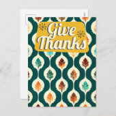 Midden-eeuwen bieden Bedankt Retro Happy Thanksgiv Feestdagenkaart (Voorkant / Achterkant)