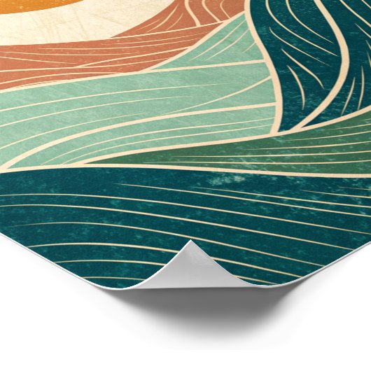 Midden-eeuws Abstract landschap Poster (Hoek)