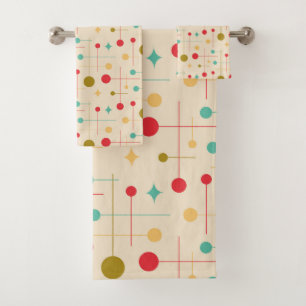 Midden-eeuws Abstract patroon 29 Cream Bad Handdoek